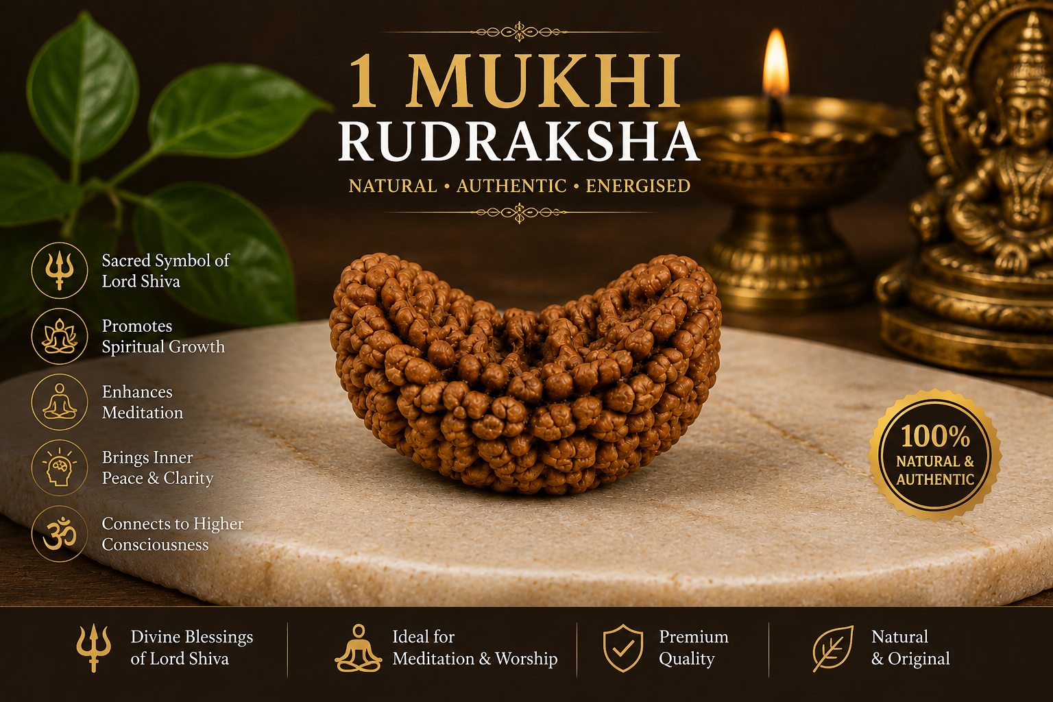 Original One Mukhi Rudraksha | Authentic & Natural Rudraksha | Namo Aadhya